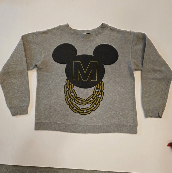 Vtg/Y2K Disney Mickey Mouse Gold Chain Long Sleeve Sweatshirt Women's Size S - Picture 2 of 6